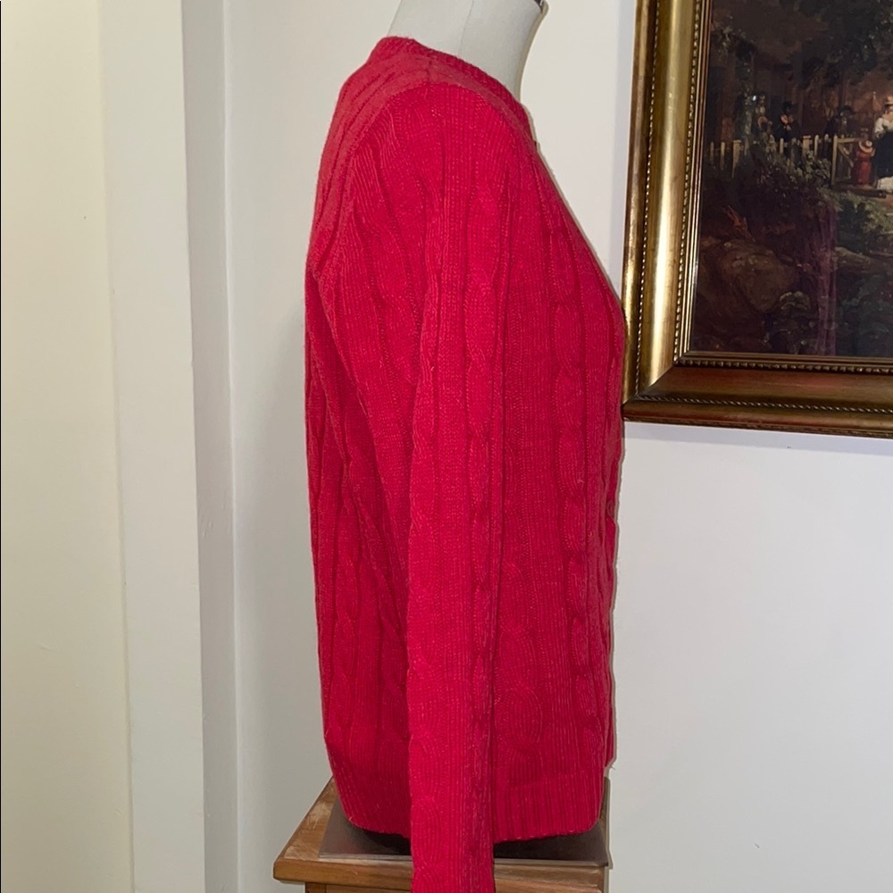 NWT 100% Wool Button Down Red Cardigan Sweater. Size Small. - Picture 2 of 11